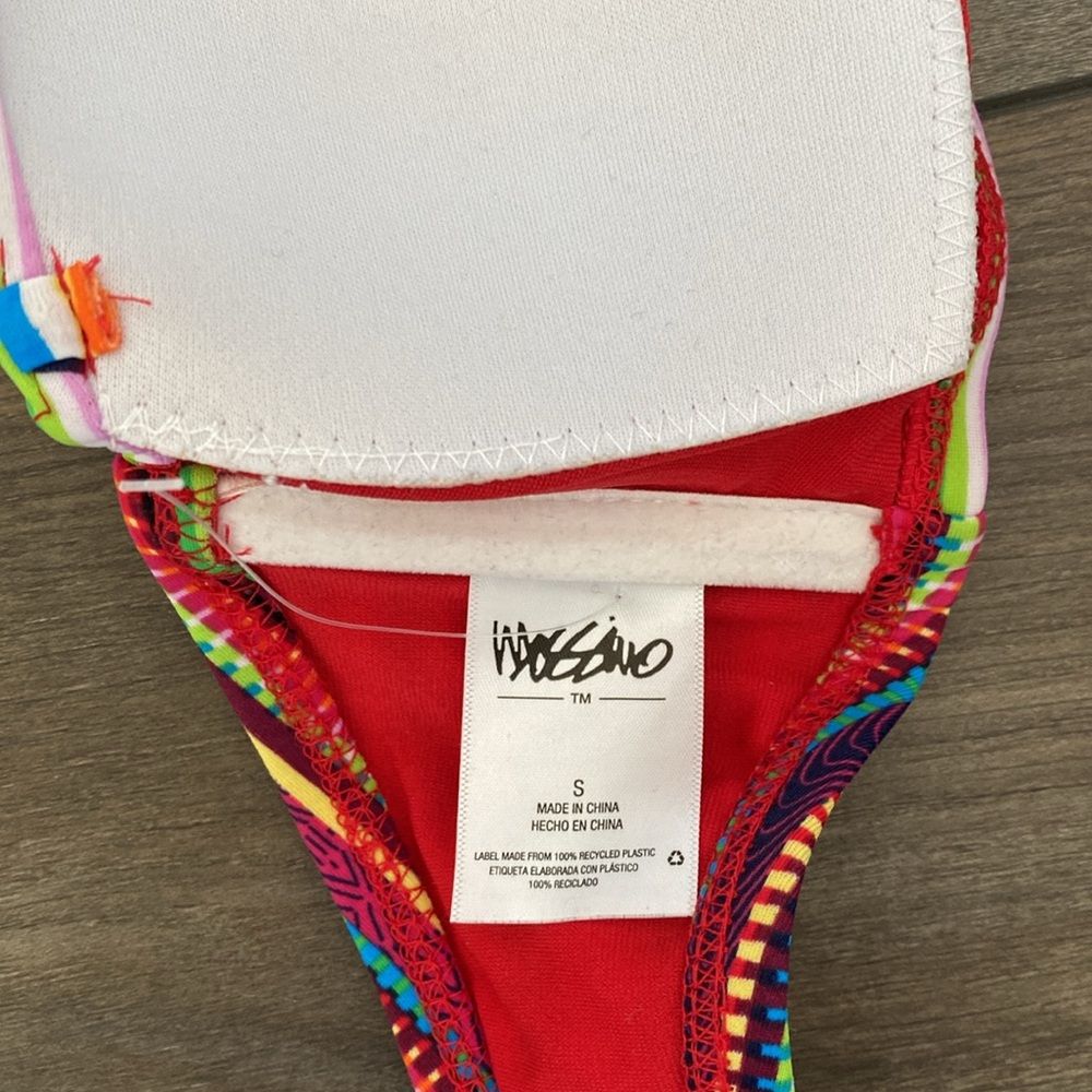 Striped Strapless Bandeau Bikini Top - Picture 3 of 3